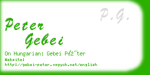 peter gebei business card